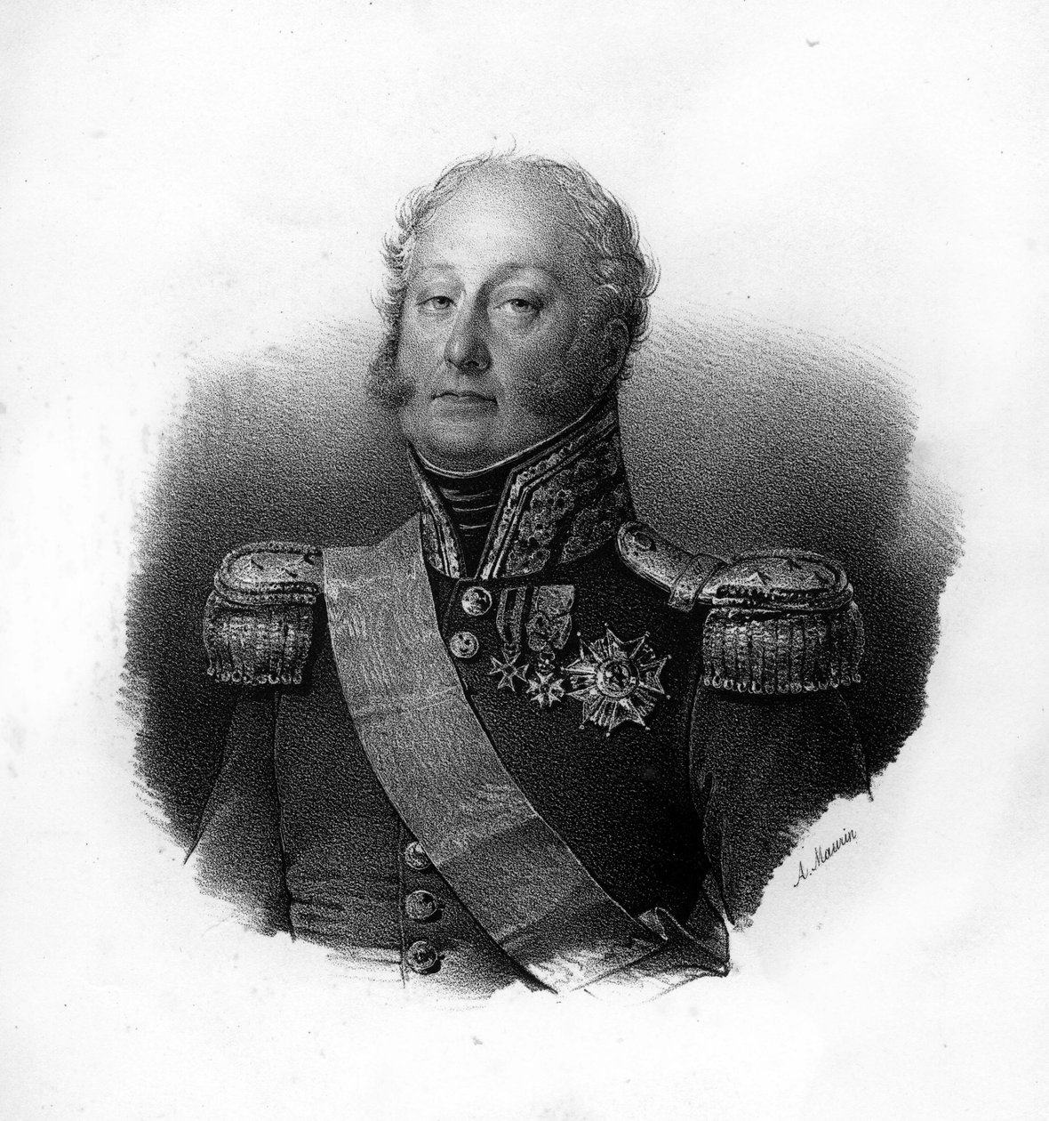 Portret van Pierre Claude, Graaf Pajot, genaamd Pajol (1772-1844), Franse generaal, gravure uit de 19e eeuw door Unknown artist