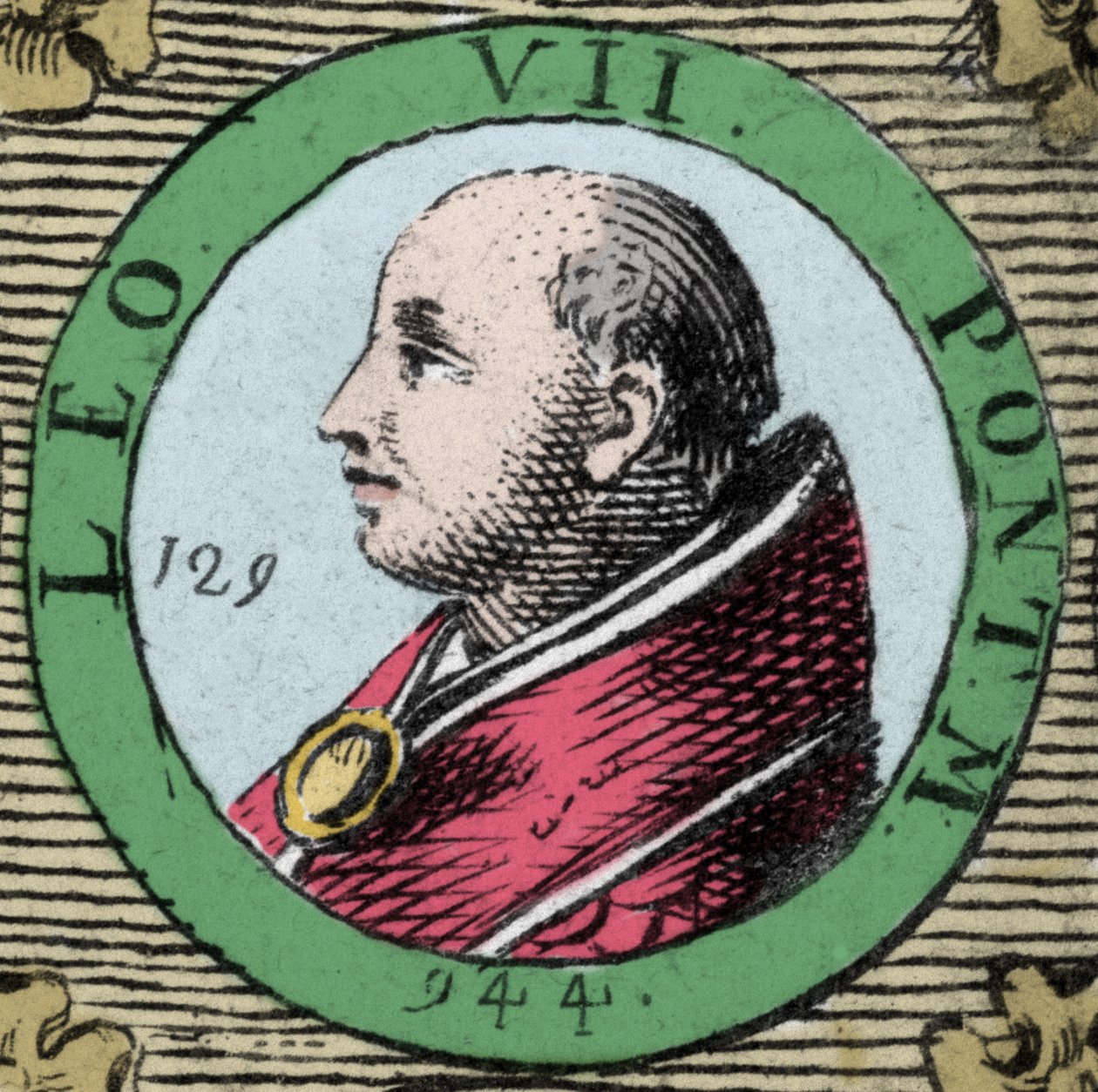 Portret van paus Leo VII paus van 936 tot 939. door Unknown artist