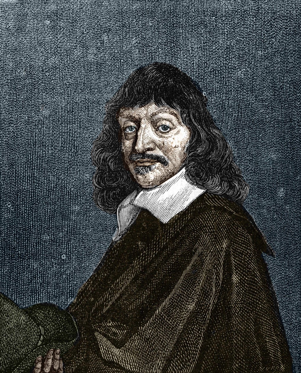 Portret van René Descartes. 1596-1650. door Unknown artist