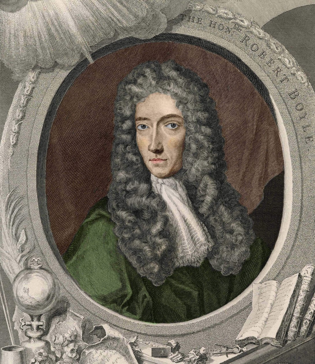 Portret van Robert Boyle (1627 - 1691), Ierse natuurkundige en scheikundige. door Unknown artist