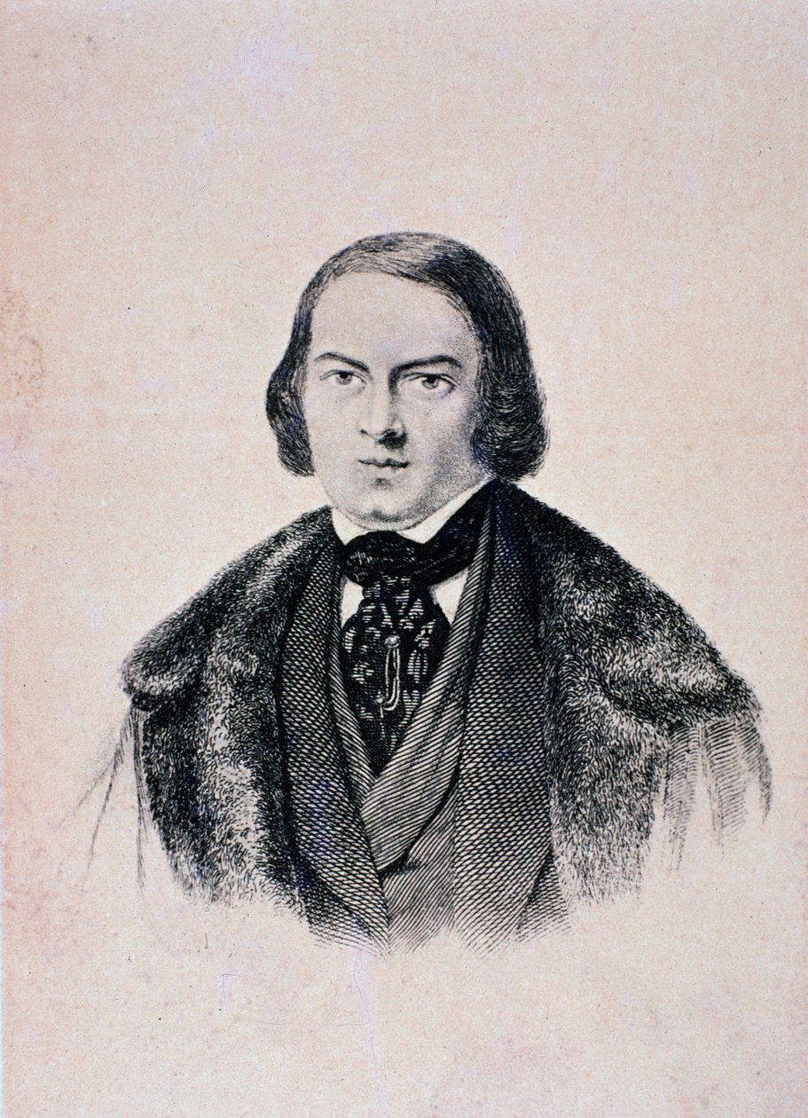 Portret van Robert Schumann (gravure) door Unknown artist