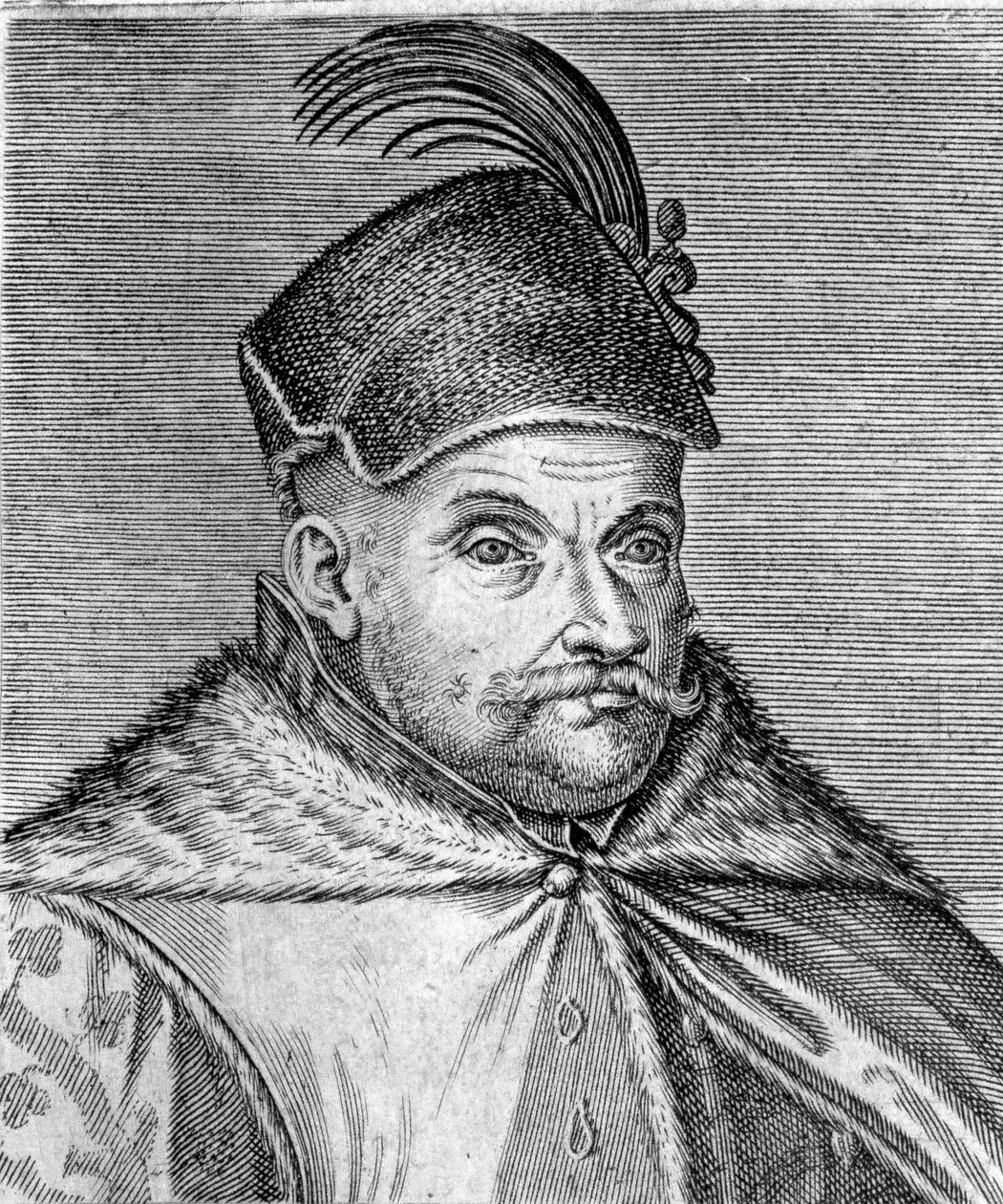 Portret van Stefanus I Bathory (1533-1586), prins van Transsylvanië en koning van Polen. Gravure uit de 16e eeuw door Unknown artist