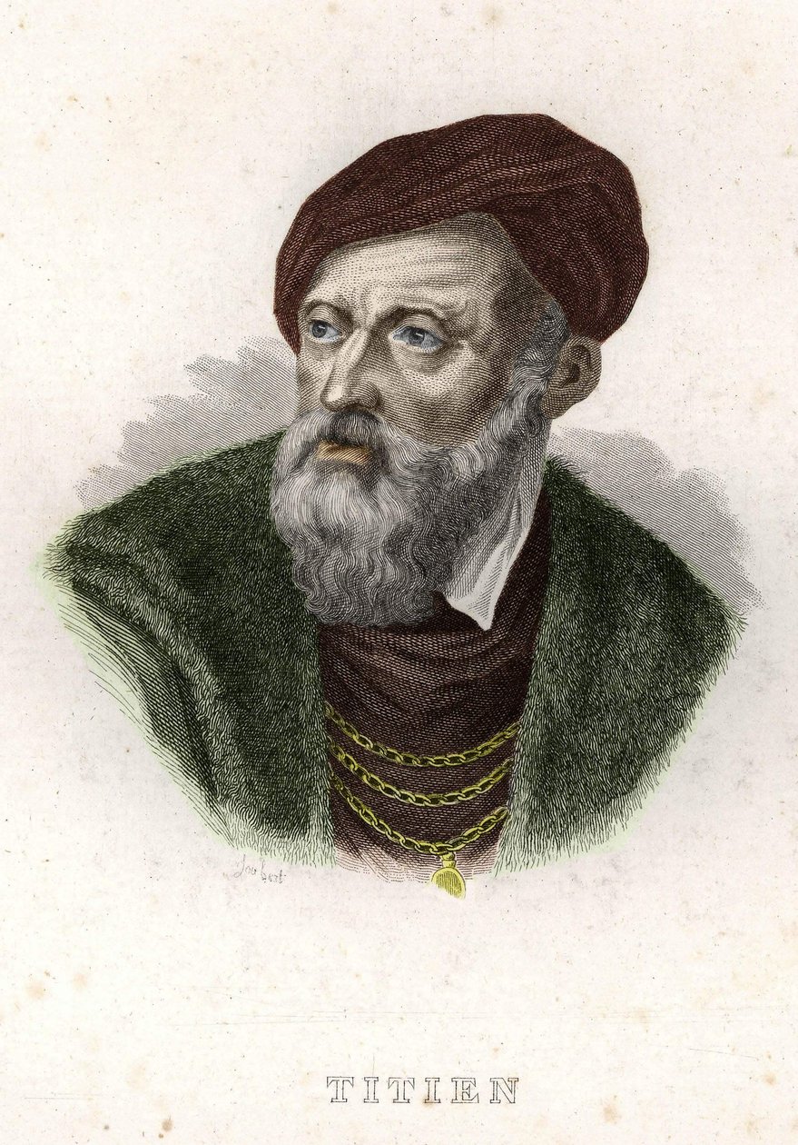 Portret van Tiziano Vecellio (De Titiaan) (1490 - 1576) door Unknown artist