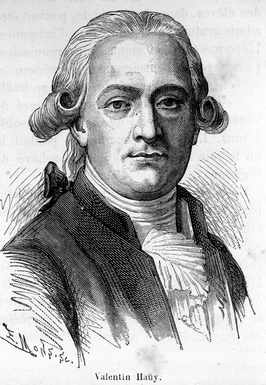 Portret van Valentin Hauy, een Franse pedagoog (1745-1822), hij wijdde zich aan het onderwijs van blinden. door Unknown artist