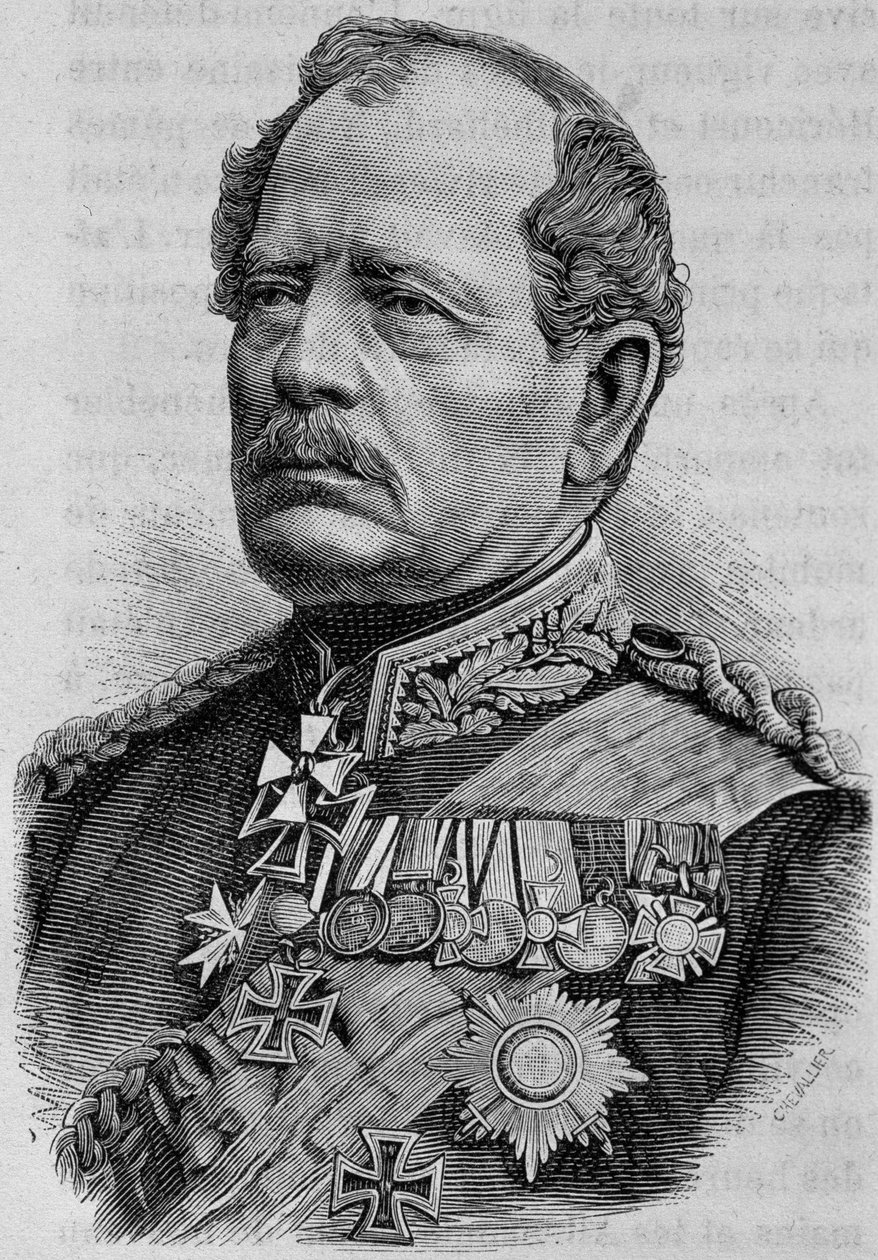 Portret van Werder. 19e-eeuwse gravure door Unknown artist