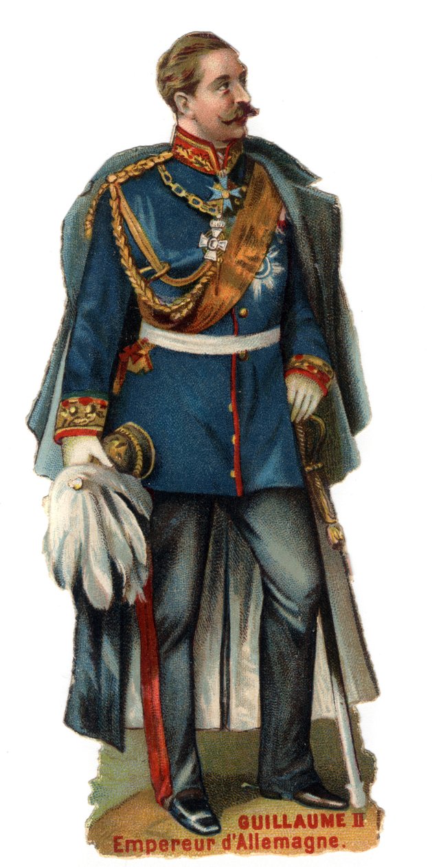 Portret van Wilhelm II, keizer van Duitsland (1859-1941). Late chromolithografie van de 19e eeuw. Privécollectie door Unknown artist