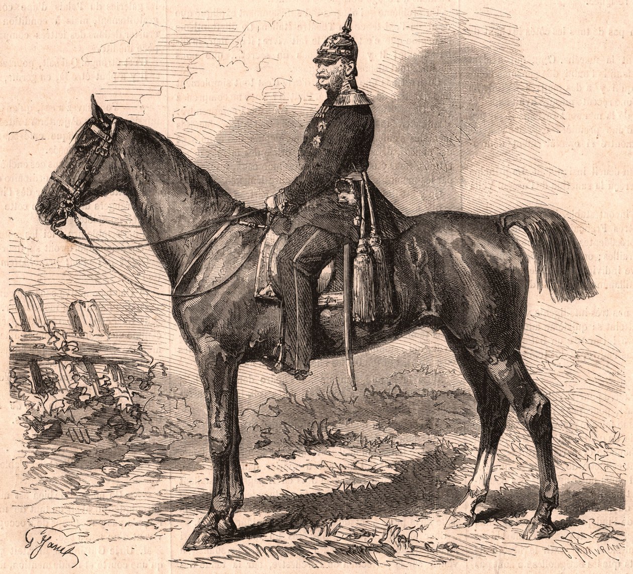 Portret van Willem I in uniform te paard door Unknown