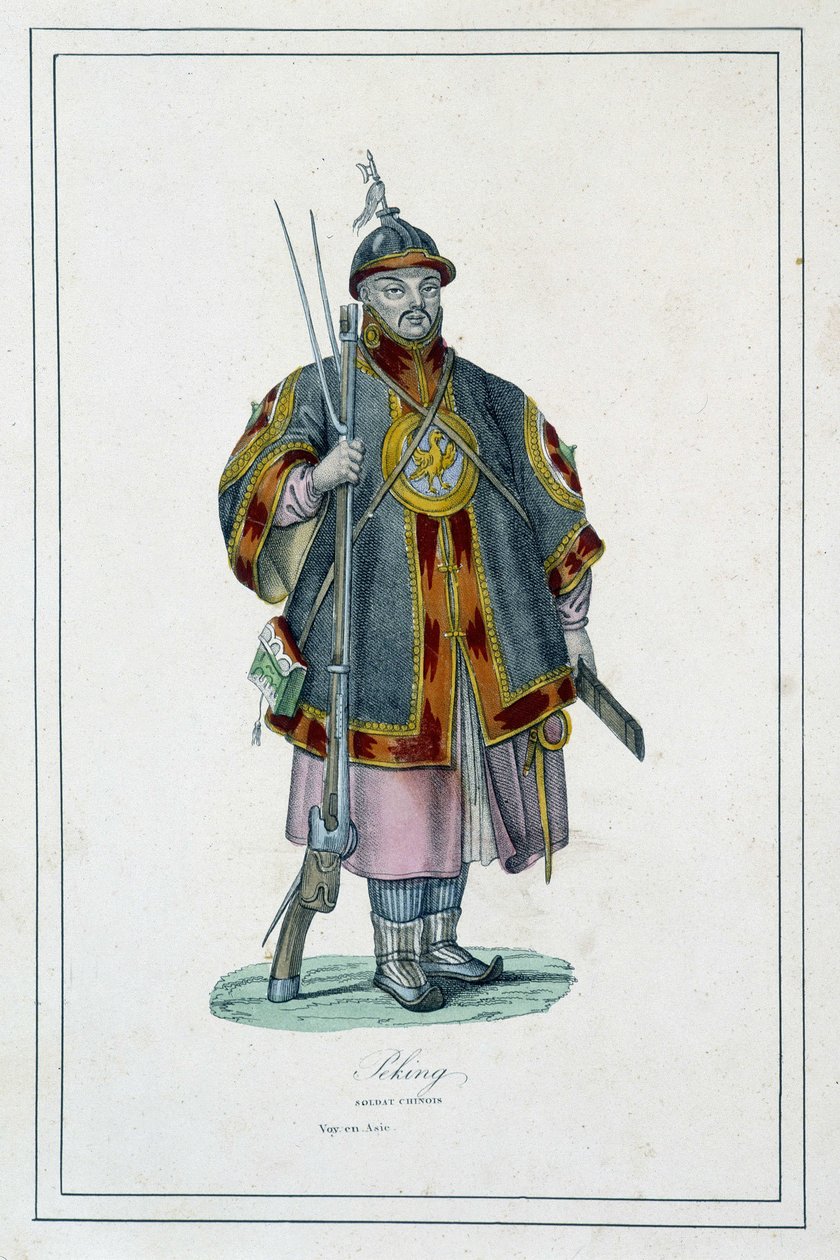 Portret van een Chinese soldaat in harnas - in 