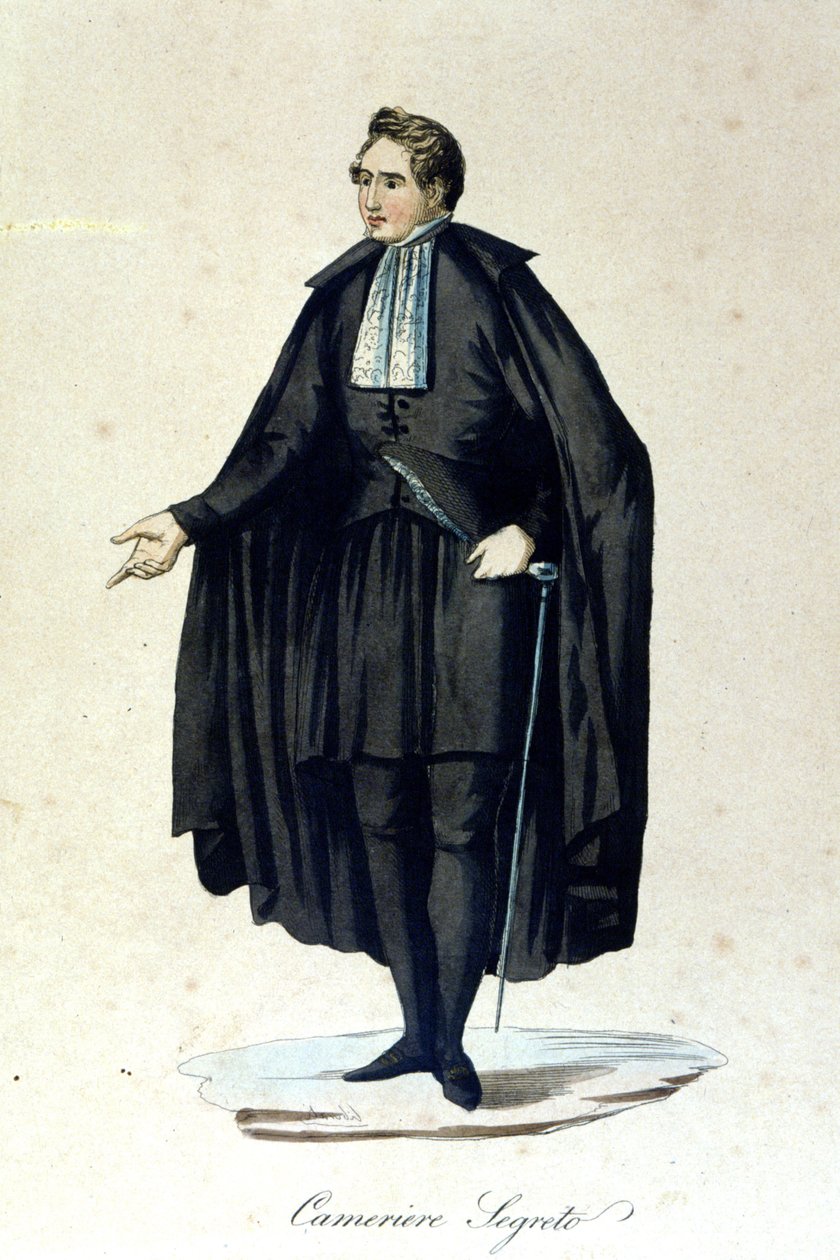 Portret van een geheime camera van de Vaticaanstaat. 19e-eeuwse gravure. door Unknown artist