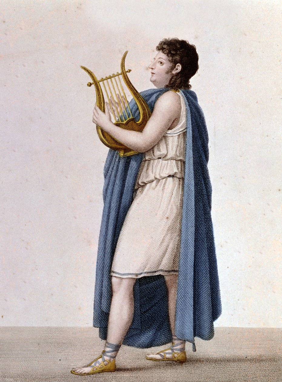 Portret van de Franse tenor Adolphe Nourrit (1802 - 1839) in de rol van Orpheus in het werk van Christof Gluck met dezelfde naam. door Unknown artist