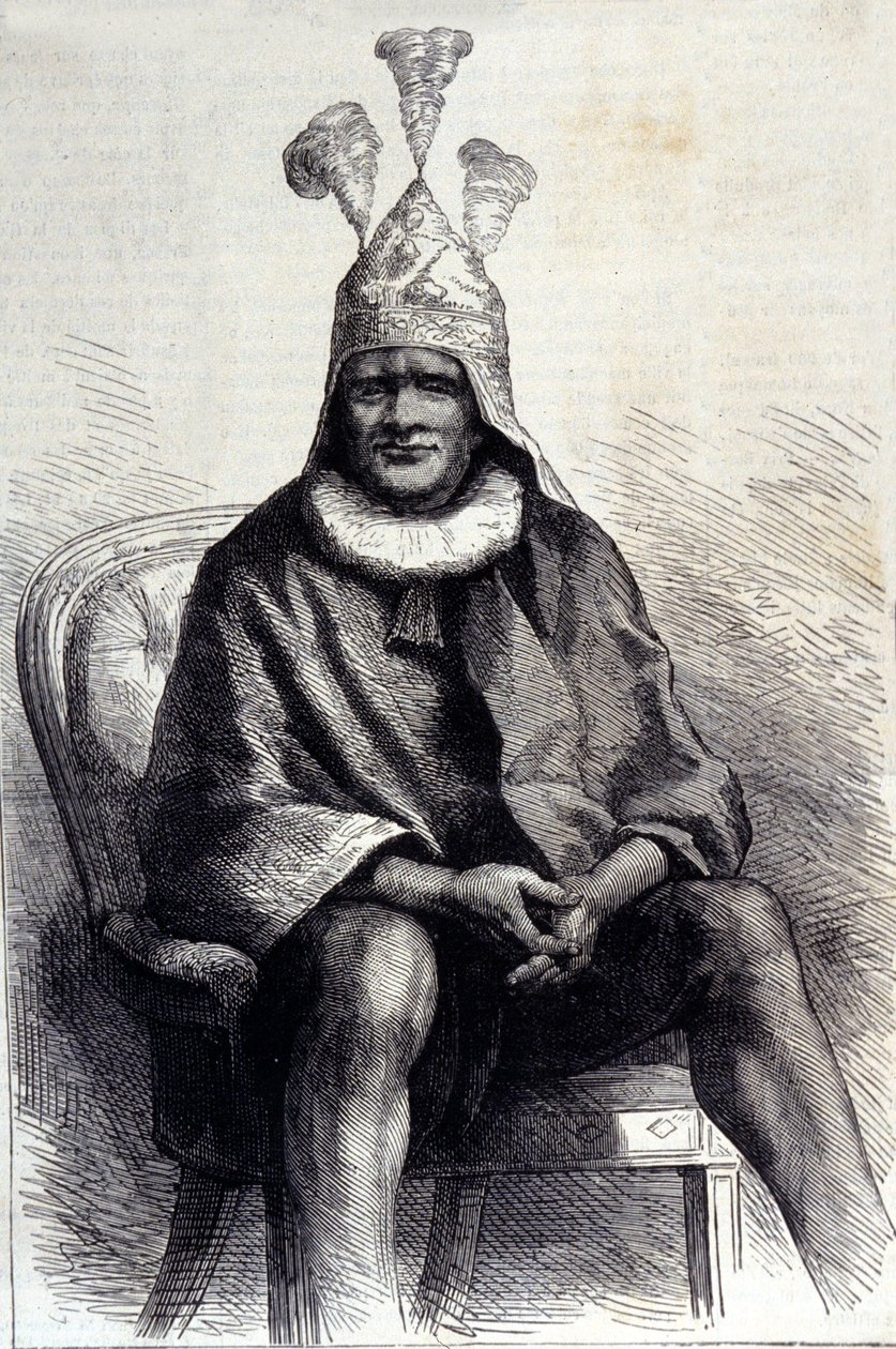 Portret van de Zulu koning Cetshwayo (1826-1884). Gravure van de 19e eeuw door Unknown artist