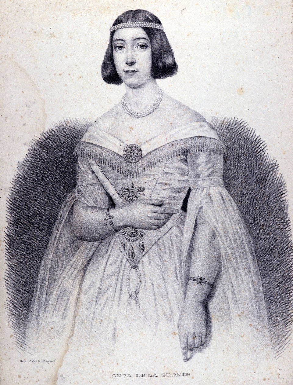 Portret van de zangeres Anna de LA GRANGE (1824-1909). door Unknown artist