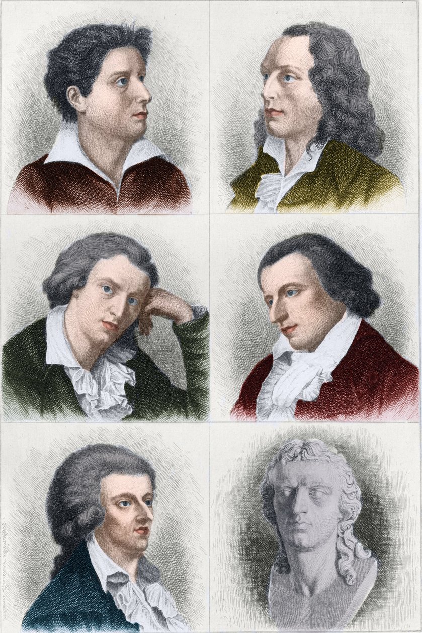 Portretten van Friedrich von Schiller (1759-1805), Duitse dichter en schrijver. door Unknown artist