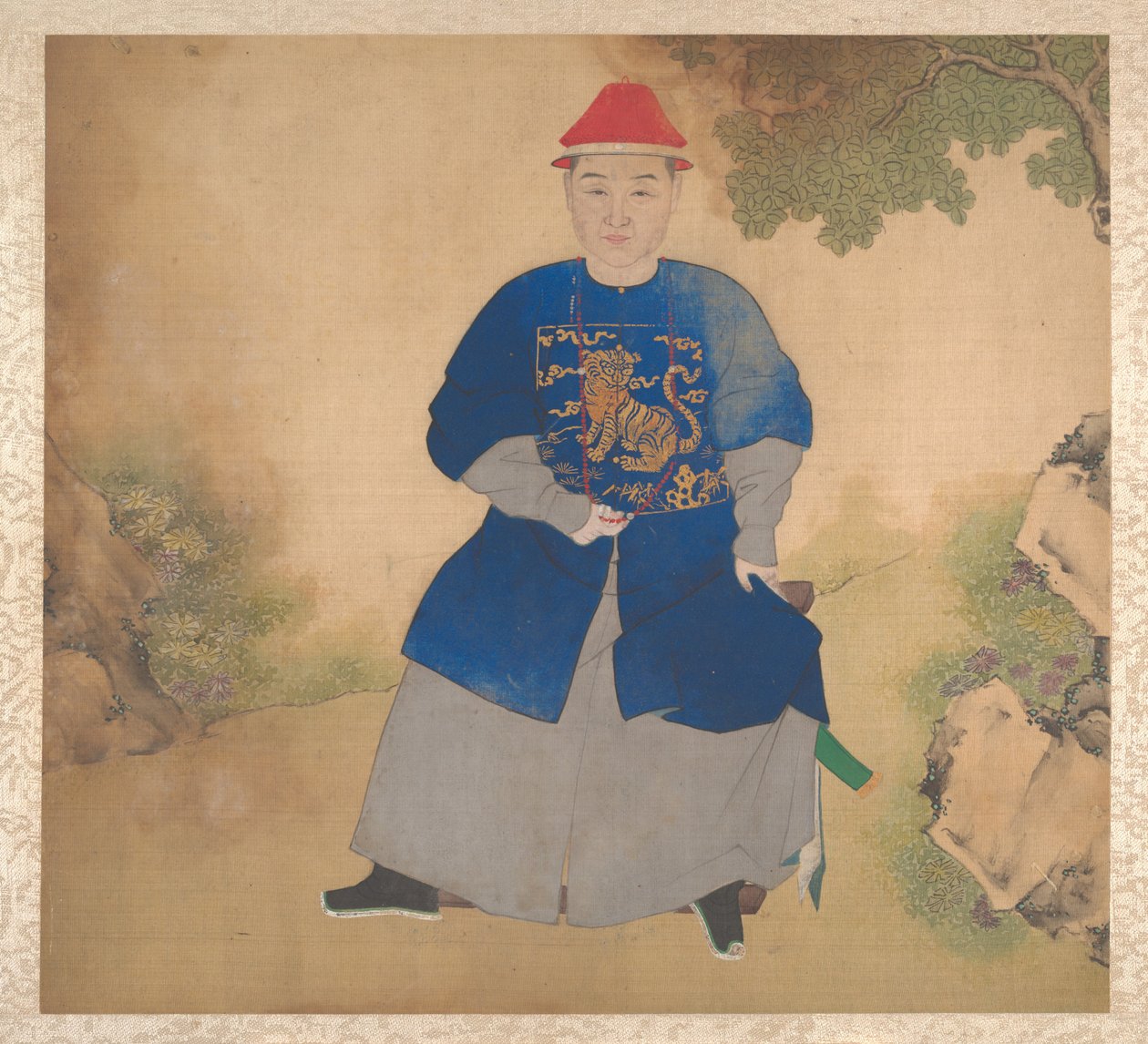 Portretten van leden van een familie, midden 19e eeuw (album van negentien bladen; inkt en kleur op zijde) door Unknown Artist