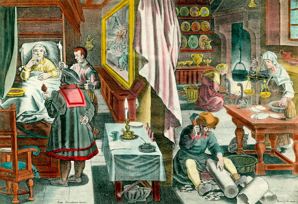 Voorbereiding en toediening van op guano gebaseerde medicijnen tegen venerische syfilis door Unknown artist