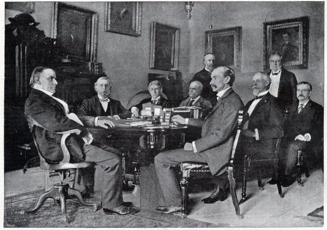 President McKinley en zijn kabinet in het Witte Huis door Unknown artist