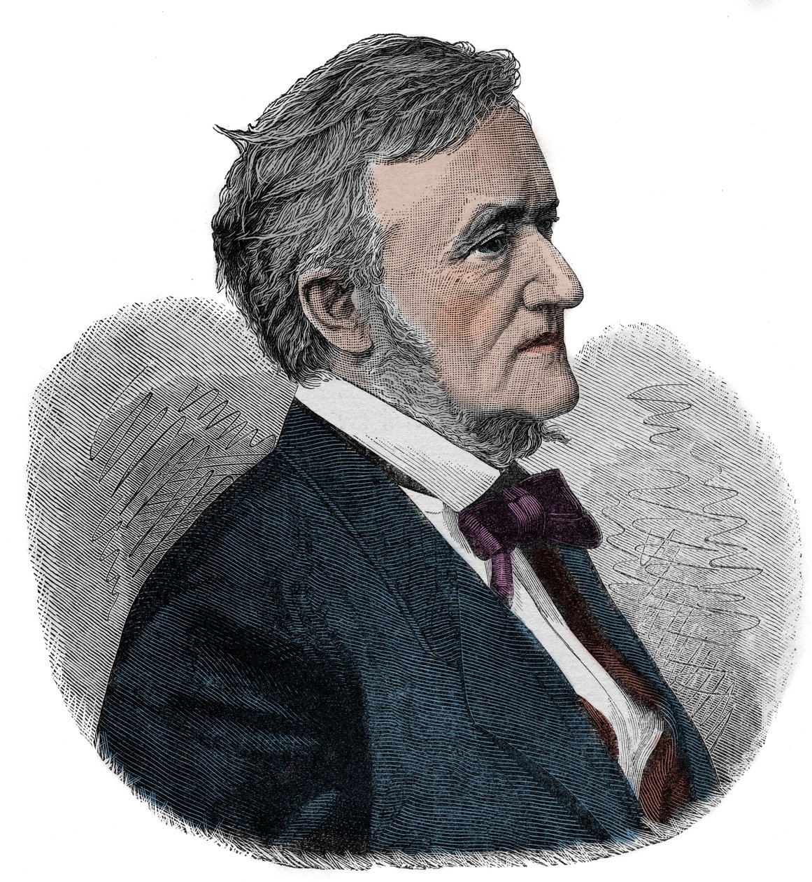 RICHARD WAGNER (1813-1883) Engelse componist - gravure door Unknown artist