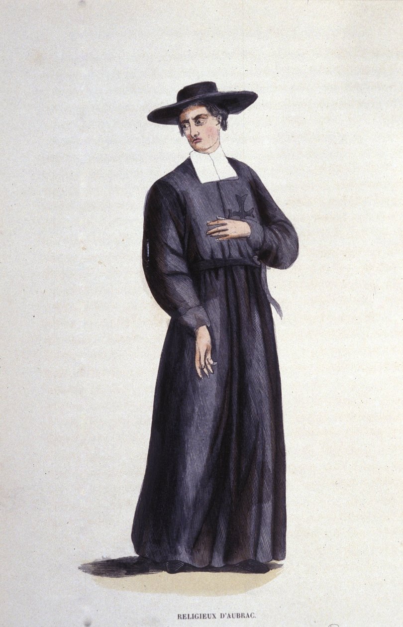 Religieuze van Aubac. Gravure uit een album over religieuze orden, Parijs door Unknown artist