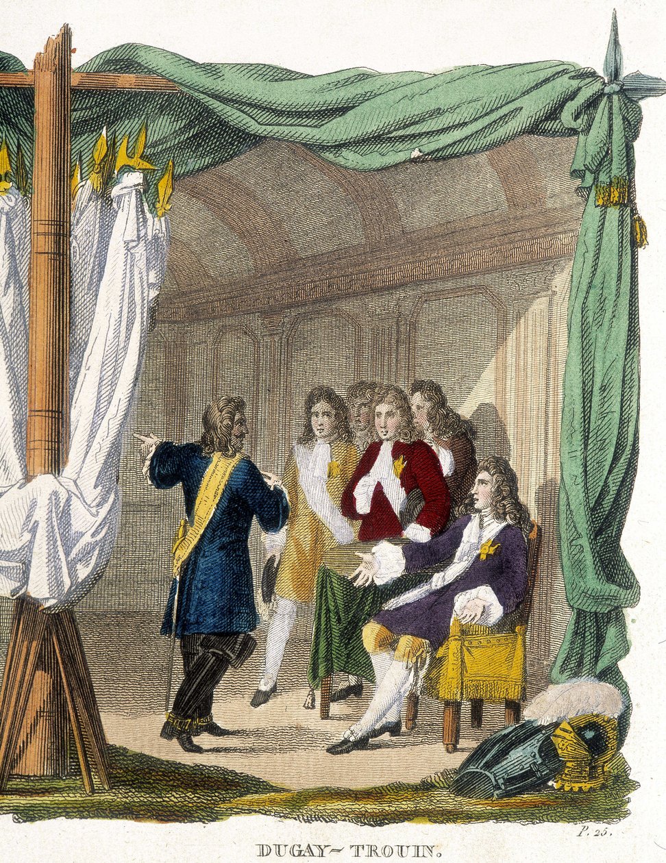 René Duguay Trouin (Duguay-Trouin) (René Trouin du Gué genaamd) (1673-1736) voor koning Lodewijk XIV (1638-1715). Gravure uit de 19e eeuw. door Unknown artist
