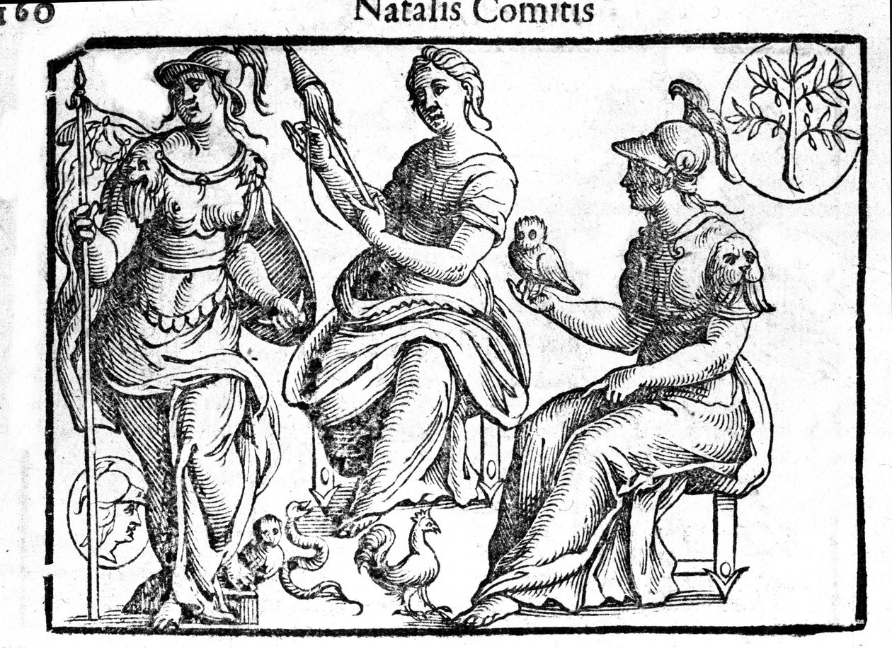 Weergave van de godin Athena. Gravure uit 