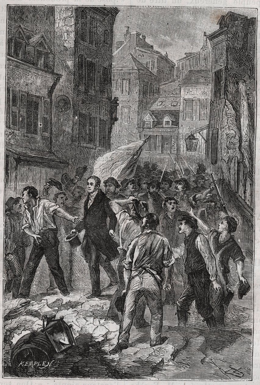 Opstand van de zijdewevers in Lyon in 1831 - Louis Bouvier-Dumolart (Dumolard) (Bouvier Dumolart) prefect en afgevaardigde van Lyon vrijgelaten door Unknown artist