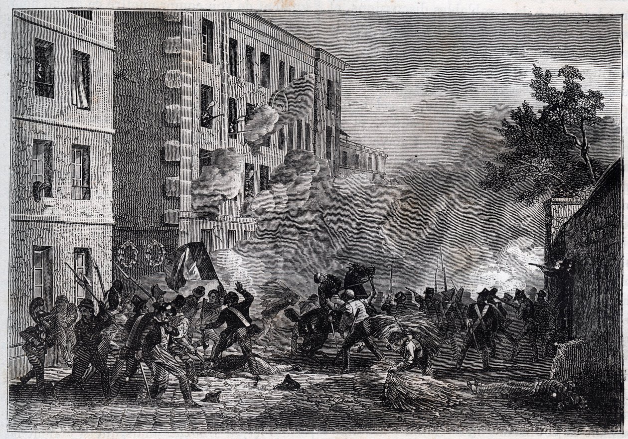 Revolutie 1830 - Dood van polytechnicus Louis Vaneau door Unknown artist