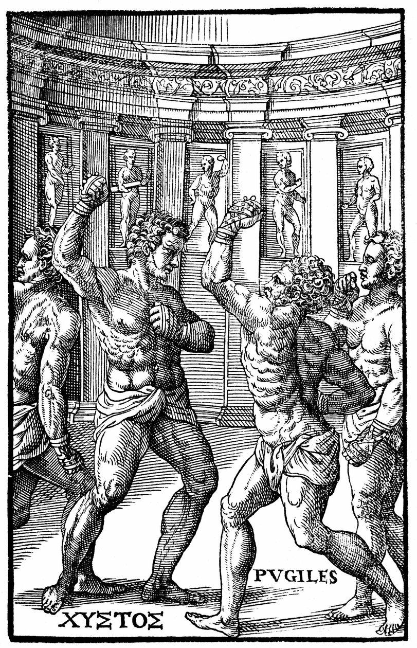 Romeinse worstelaars - in "Hieronymi Mercurialis de Arte Gymnastica", Venetië editie door Unknown artist