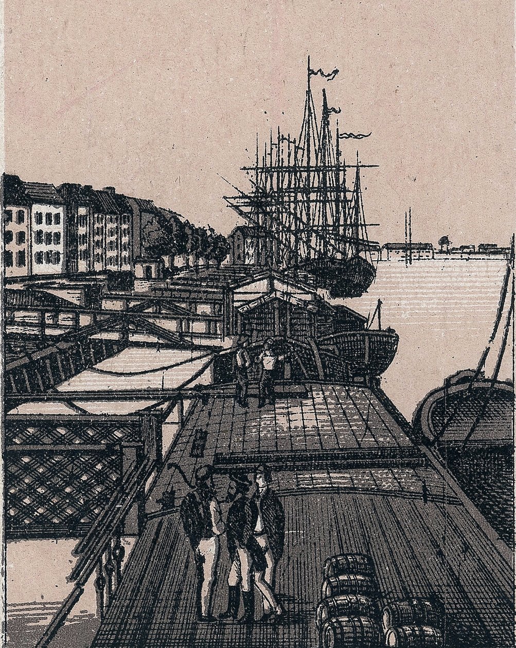Rotterdam, Nederland: uitzicht op de haven van Bollwerk. in 