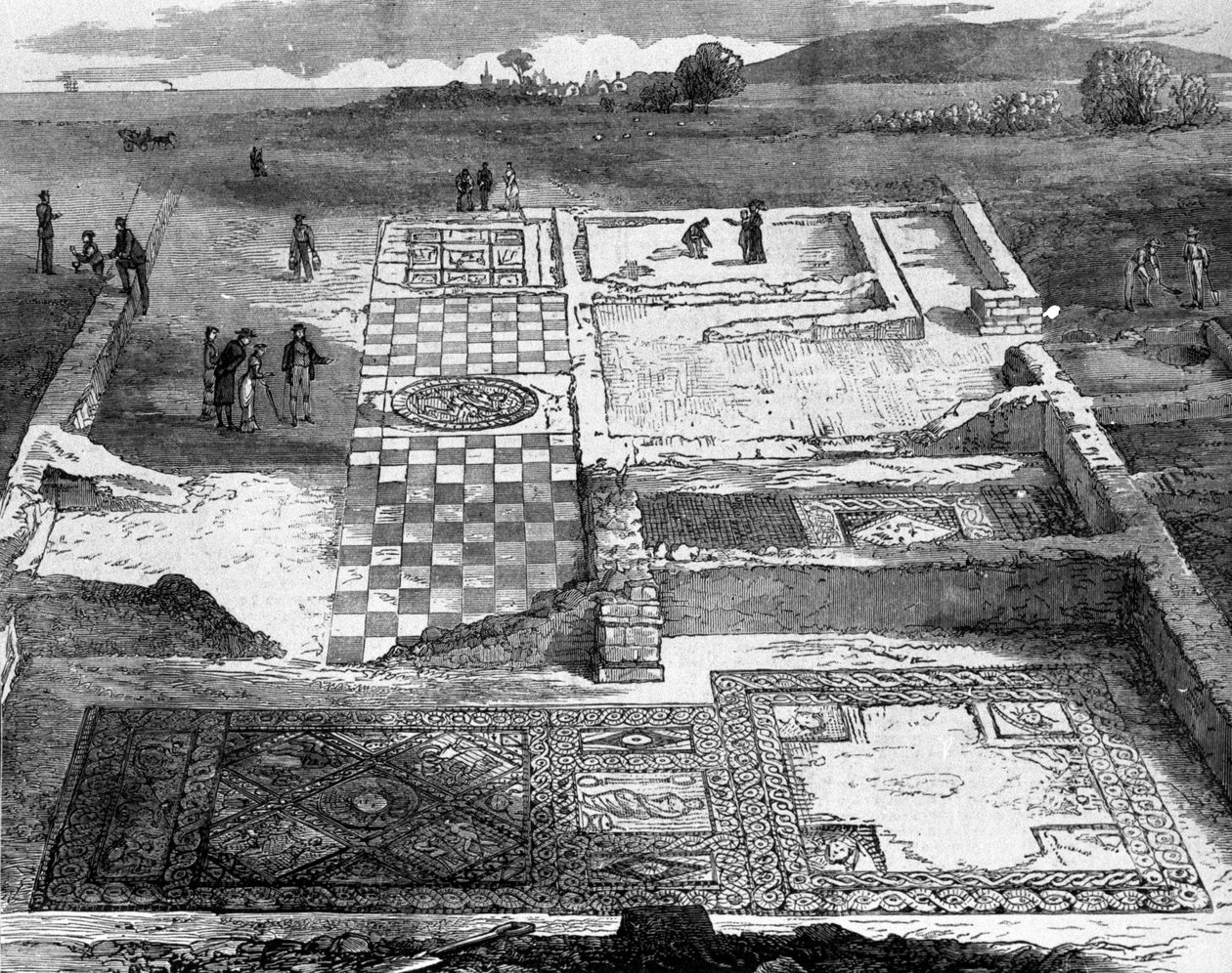 Ruïnes van een Romeinse villa nabij Brading op het eiland Wight door Unknown artist