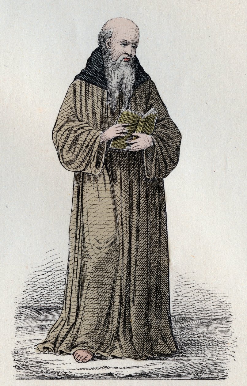 SAINT BONAVENTURE (1221-1274) Italiaanse Franciscaanse kardinaal, theoloog en filosoof - Portret van Sint Bonaventura (Giovanni da Fidanza of Bonaventura de Bagnorea, circa 1220-1274), theoloog, Doctor van de Kerk (Serafijnse Doctor). Gravure van de 19e ee door Unknown artist
