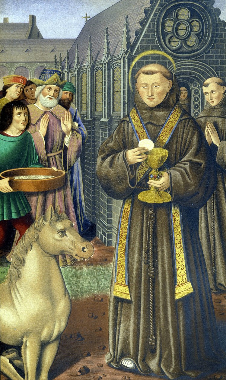 Sint Antonius van Padua - volgens het Getijdenboek van Anna van Bretagne door Unknown artist