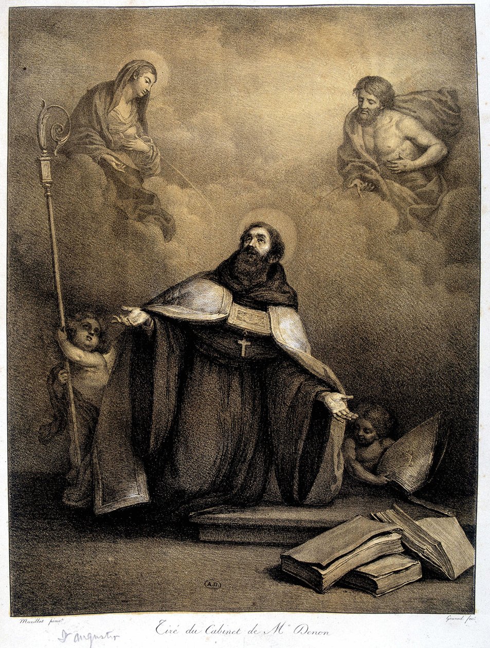 Sint Augustinus (354-430) - 19e eeuw door Unknown artist