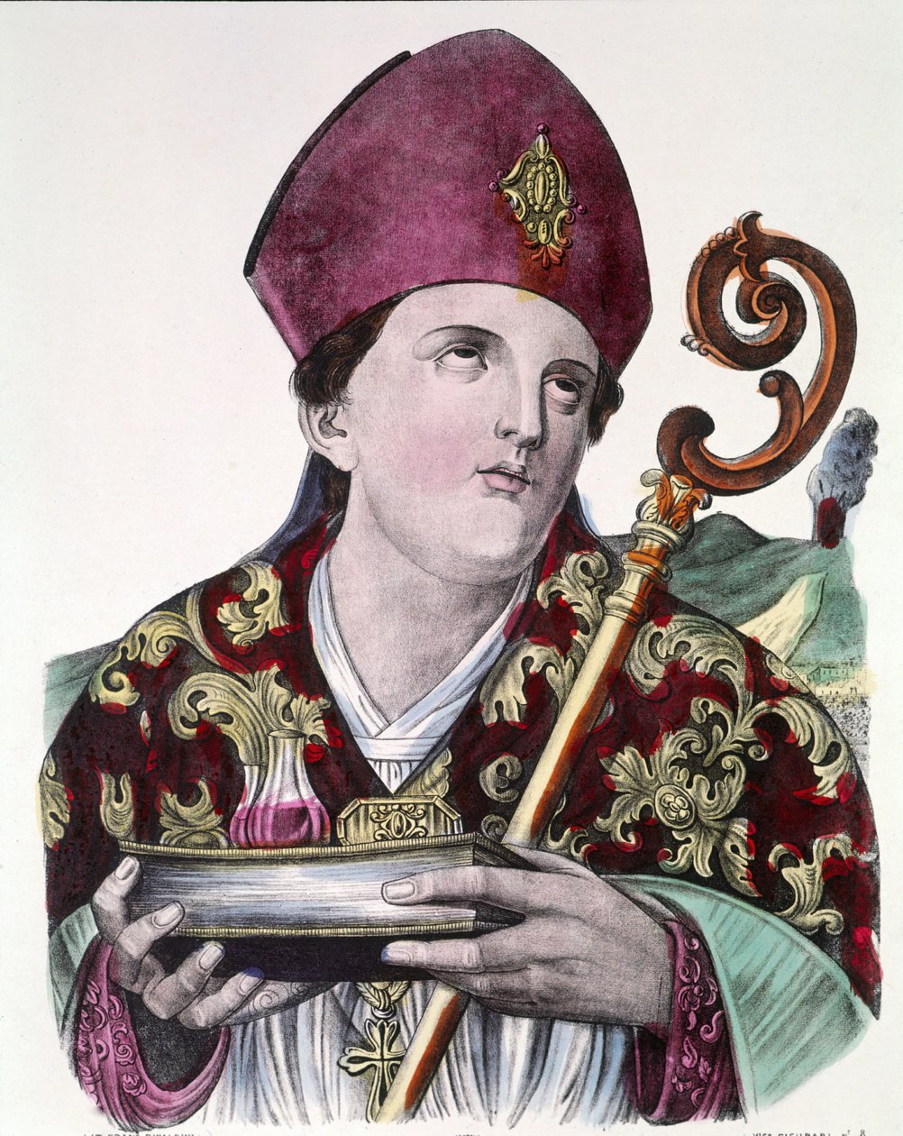 Sint Gennaro of Sint Janvier, patroon van de stad Napels, met in zijn handen de ampul met zijn bloed door Unknown artist