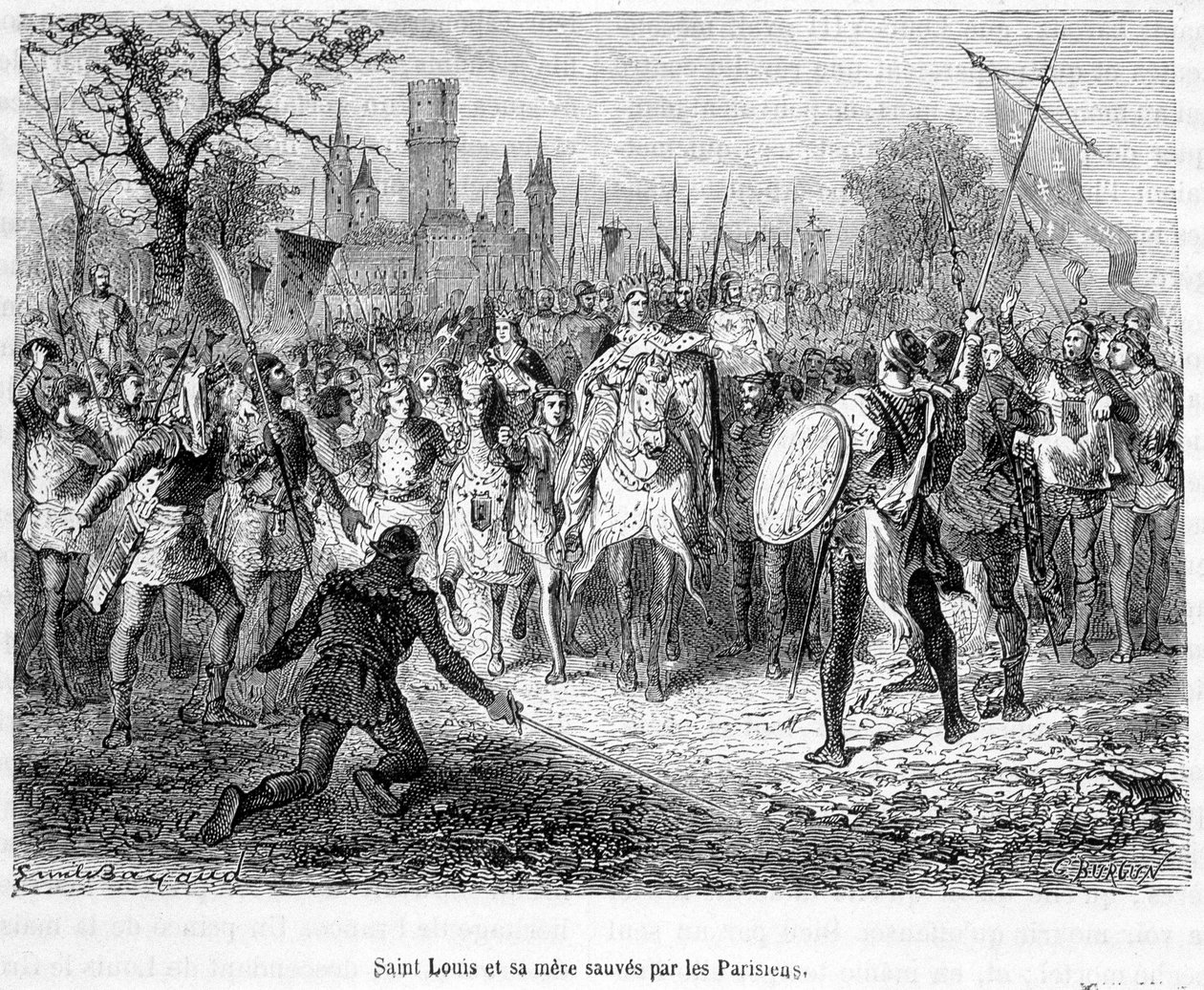 Saint Louis en zijn moeder gered door Parijzenaars - in 