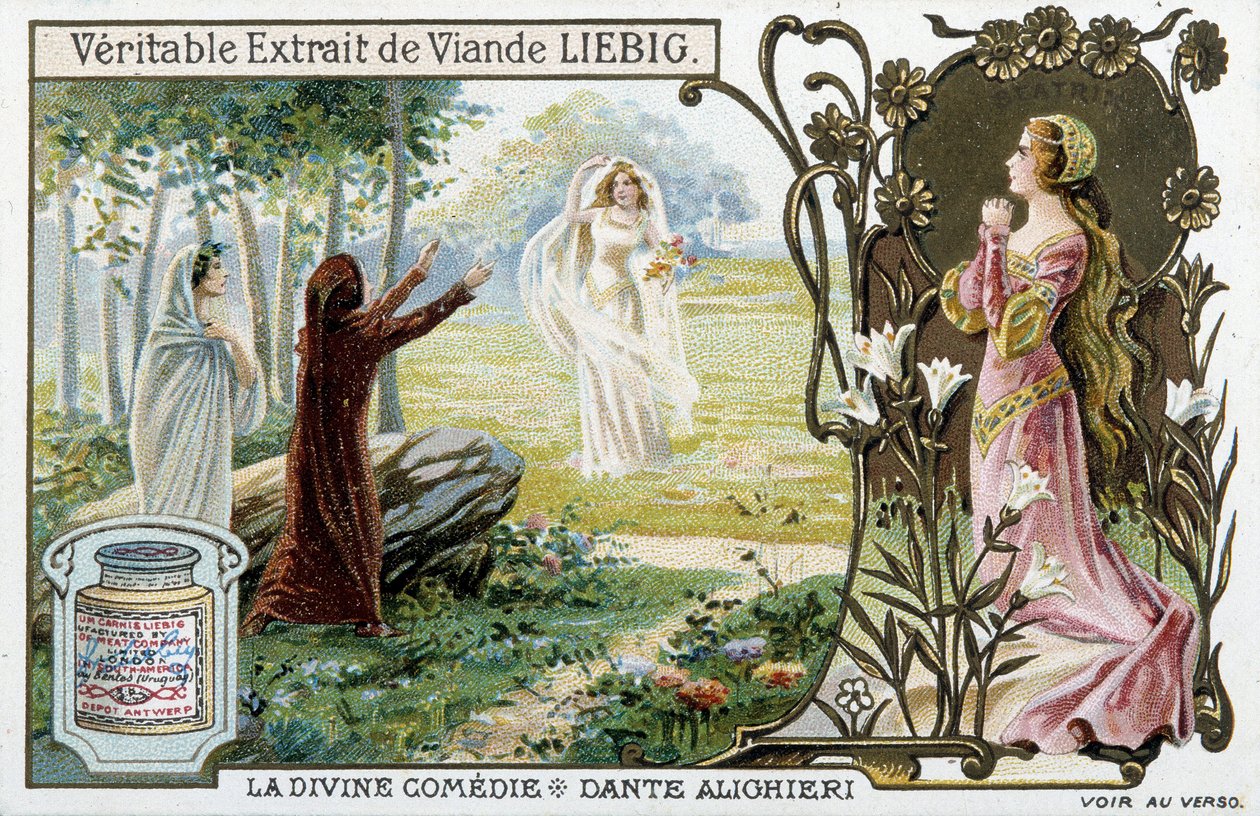 Scène uit de Goddelijke Komedie van Dante - Chromo. Liebig, eind 19e eeuw door Unknown artist