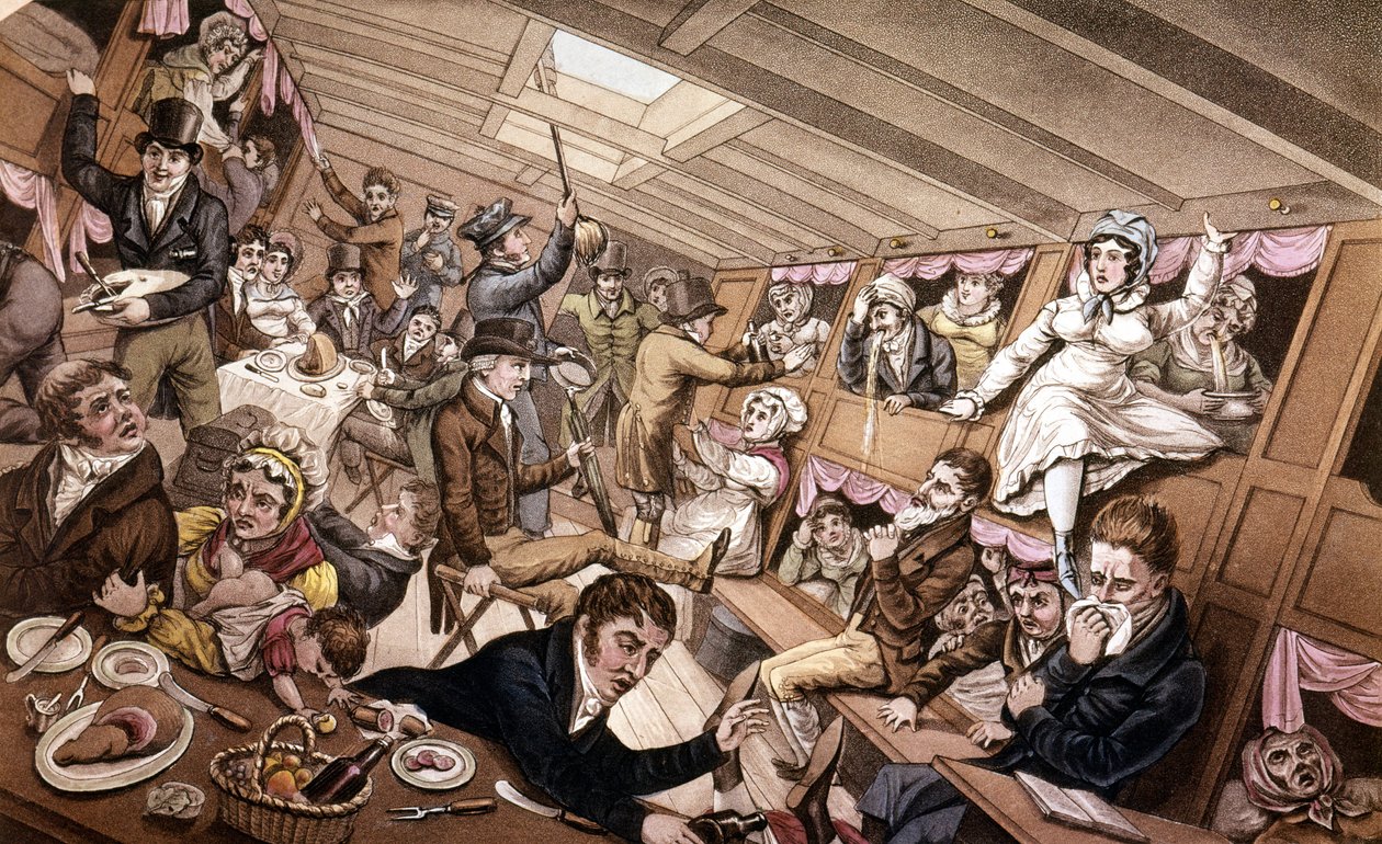 Zeeziekte. Illustratie van het begin van de 19e eeuw. door Unknown artist
