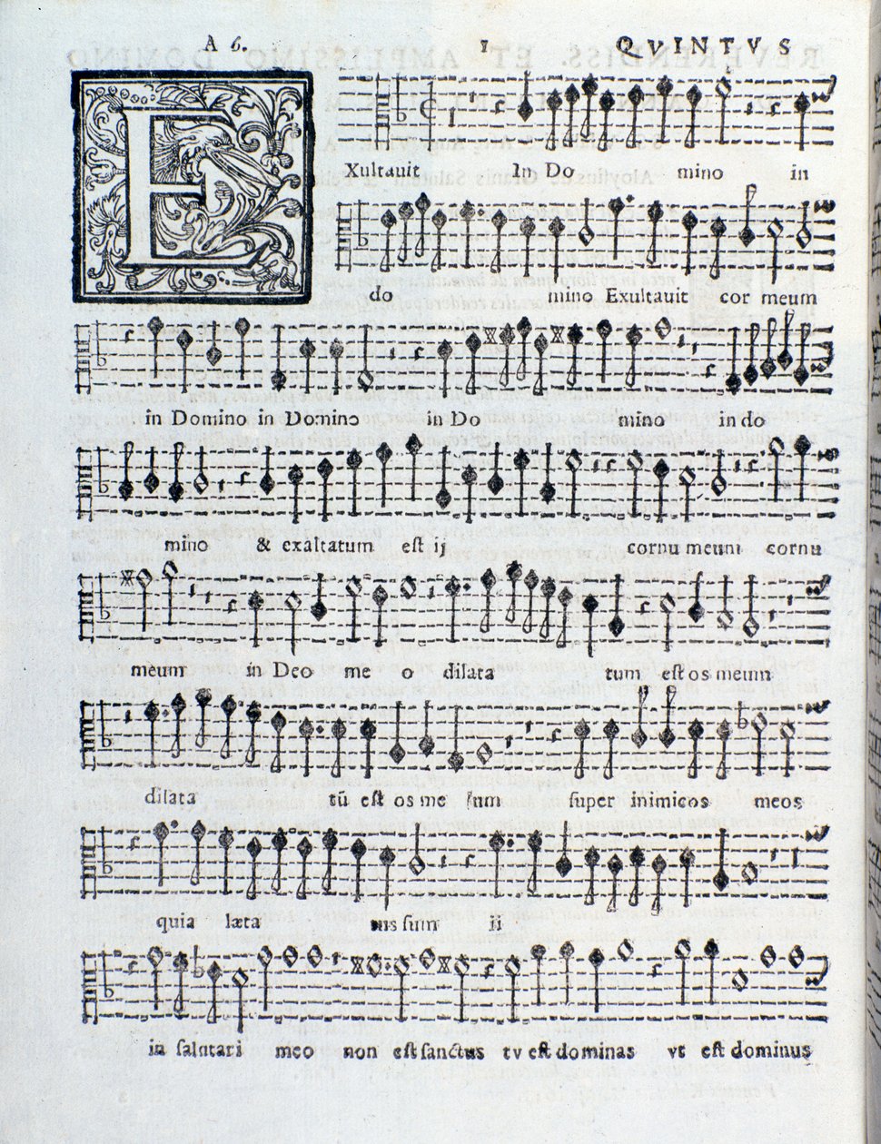 Bladmuziekpagina van het tweede boek van Sacrae symphoniae door Giovanni Gabrieli door Unknown artist