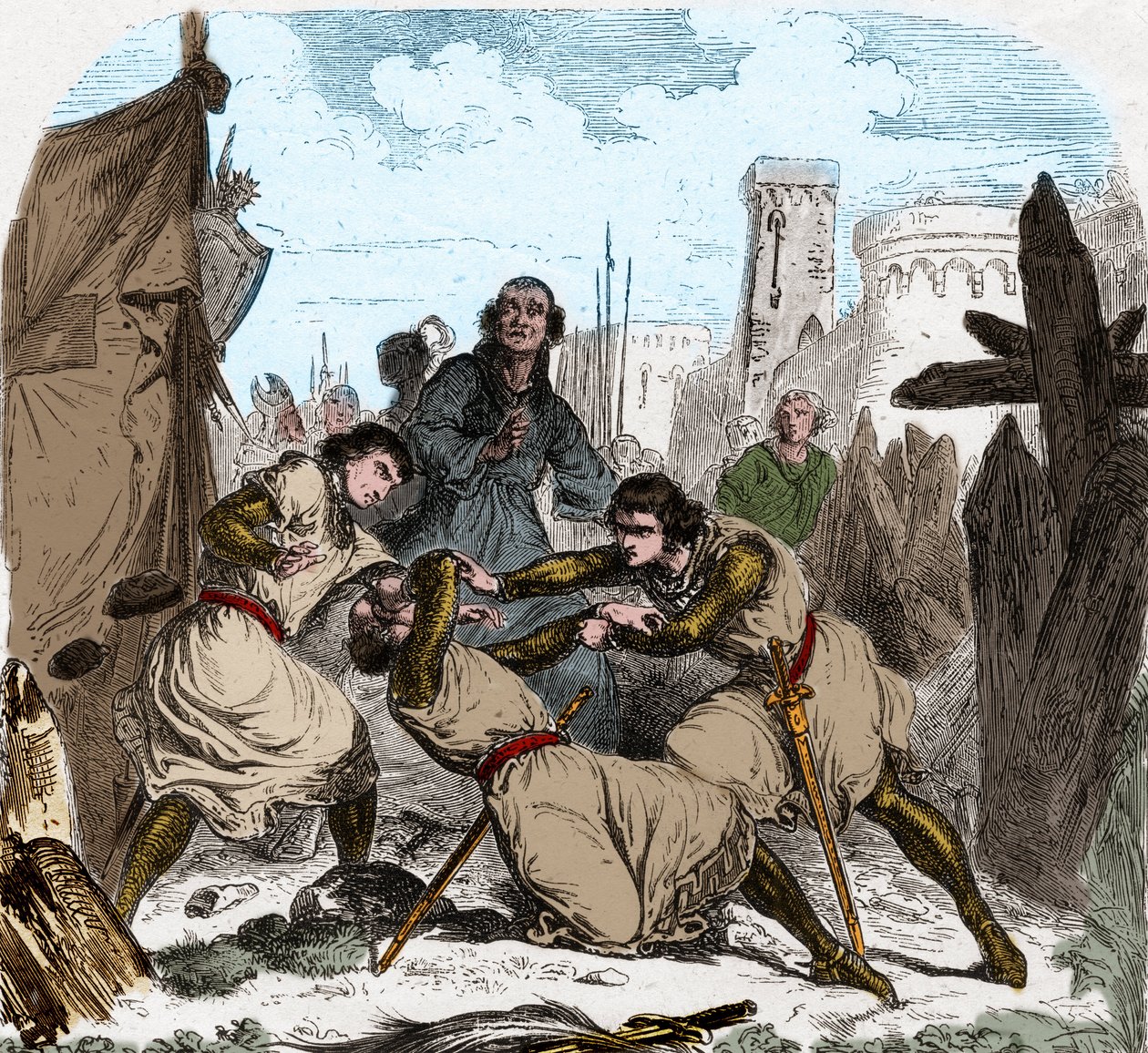 Simon IV van Montfort stierf (1150-1218) Franse aristocraat, bij het beleg van Toulouse in 1218. door Unknown artist