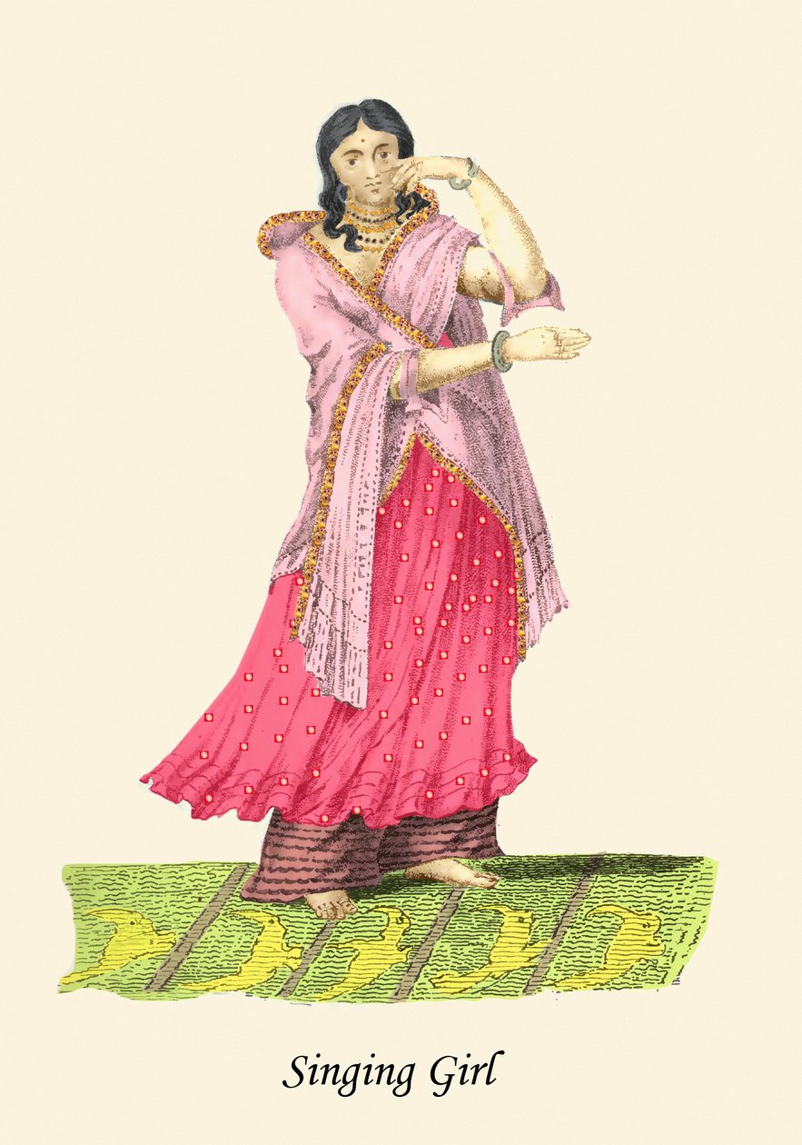 Zingend Meisje door Unknown Artist