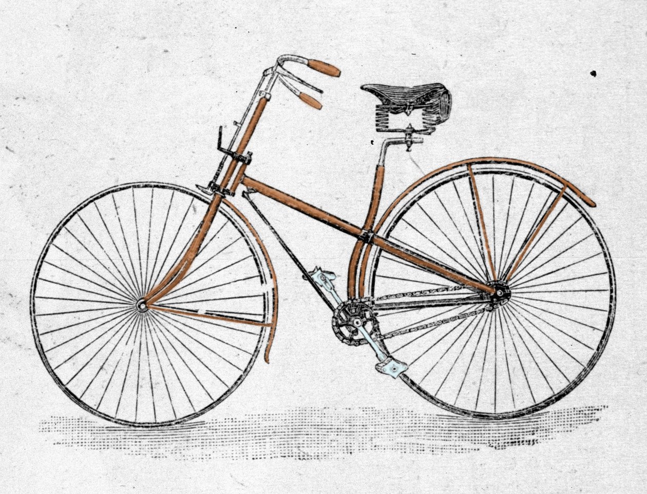 Recht lichaam fietsmodel door Unknown artist
