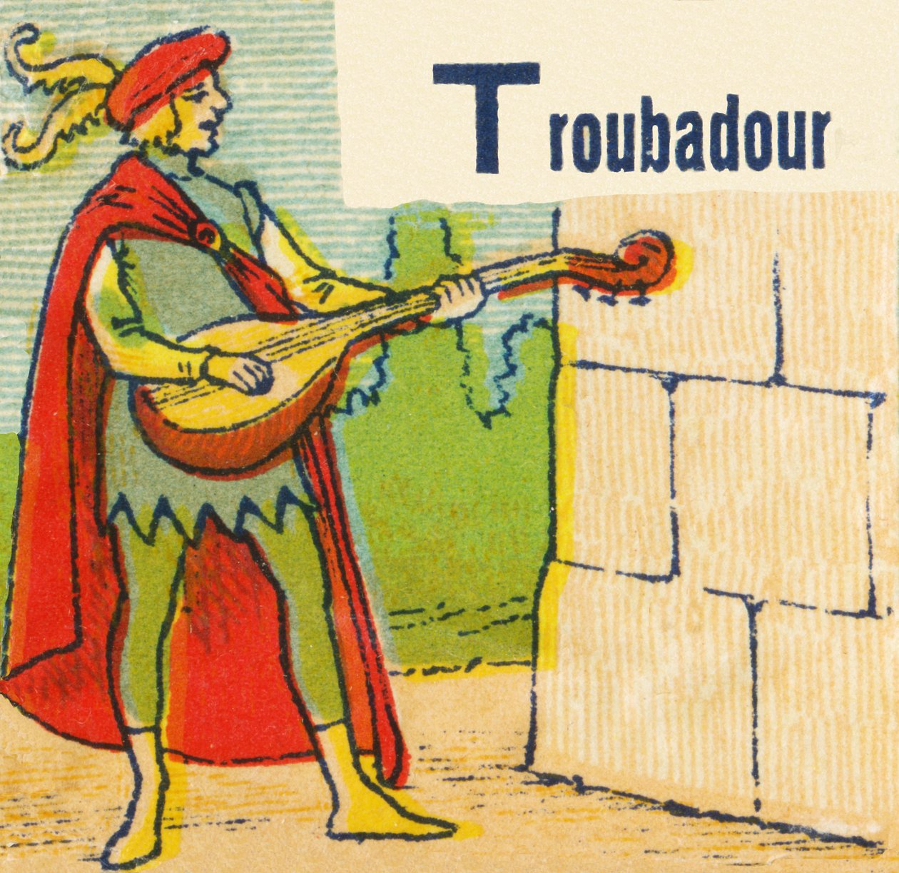 T als Troubadour door Unknown artist