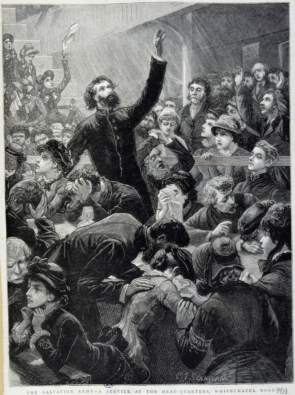 Het Leger des Heils - Distributie bij het hoofdkwartier van Whitechapel Road in 1881 door Unknown artist