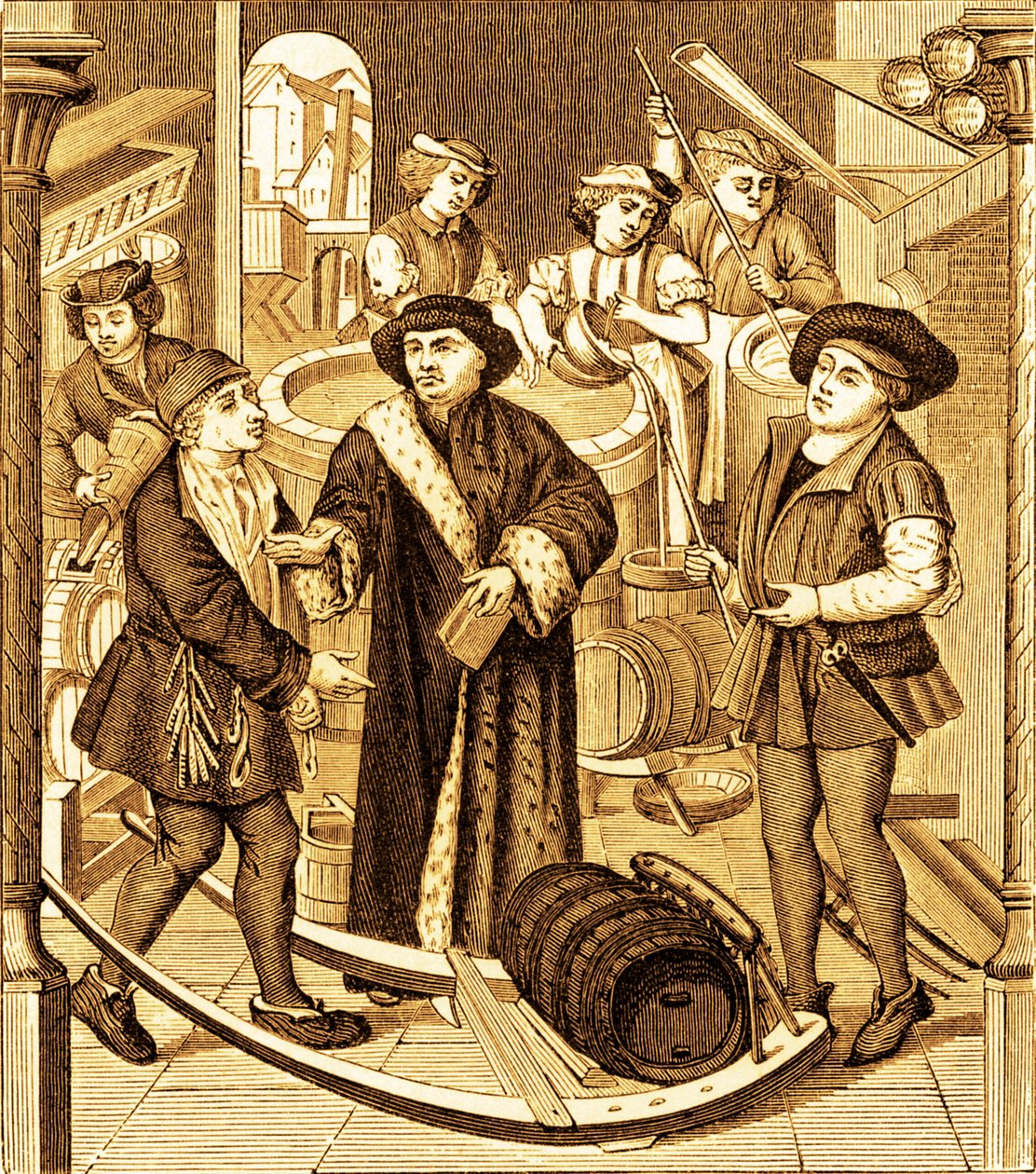De Bisschop van Doornik die het Tiende van Bier Ontvangt in Doornik door Unknown artist