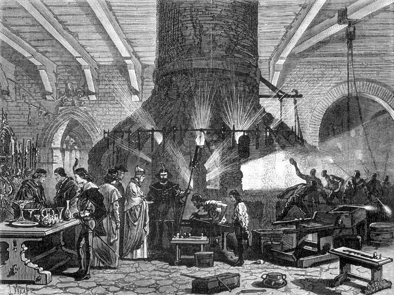 De Doge van Venetië bezoekt de glasfabrieken van Murano - in 