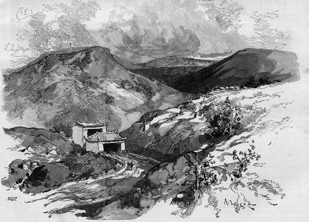 De Poort van China aan de Tonkin-grens. Gravure in 