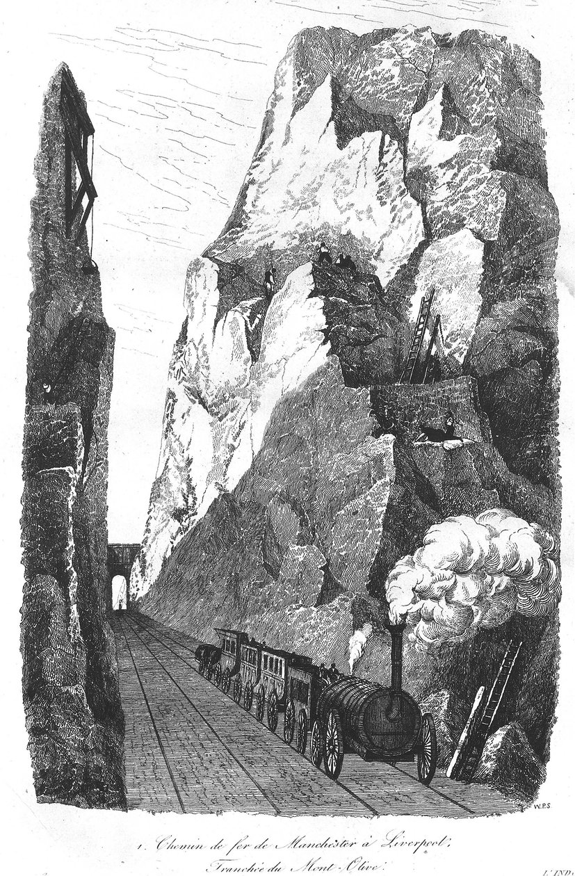 De Spoorlijn van Liverpool naar Manchester: De Greppel van de Olijfberg door Unknown artist