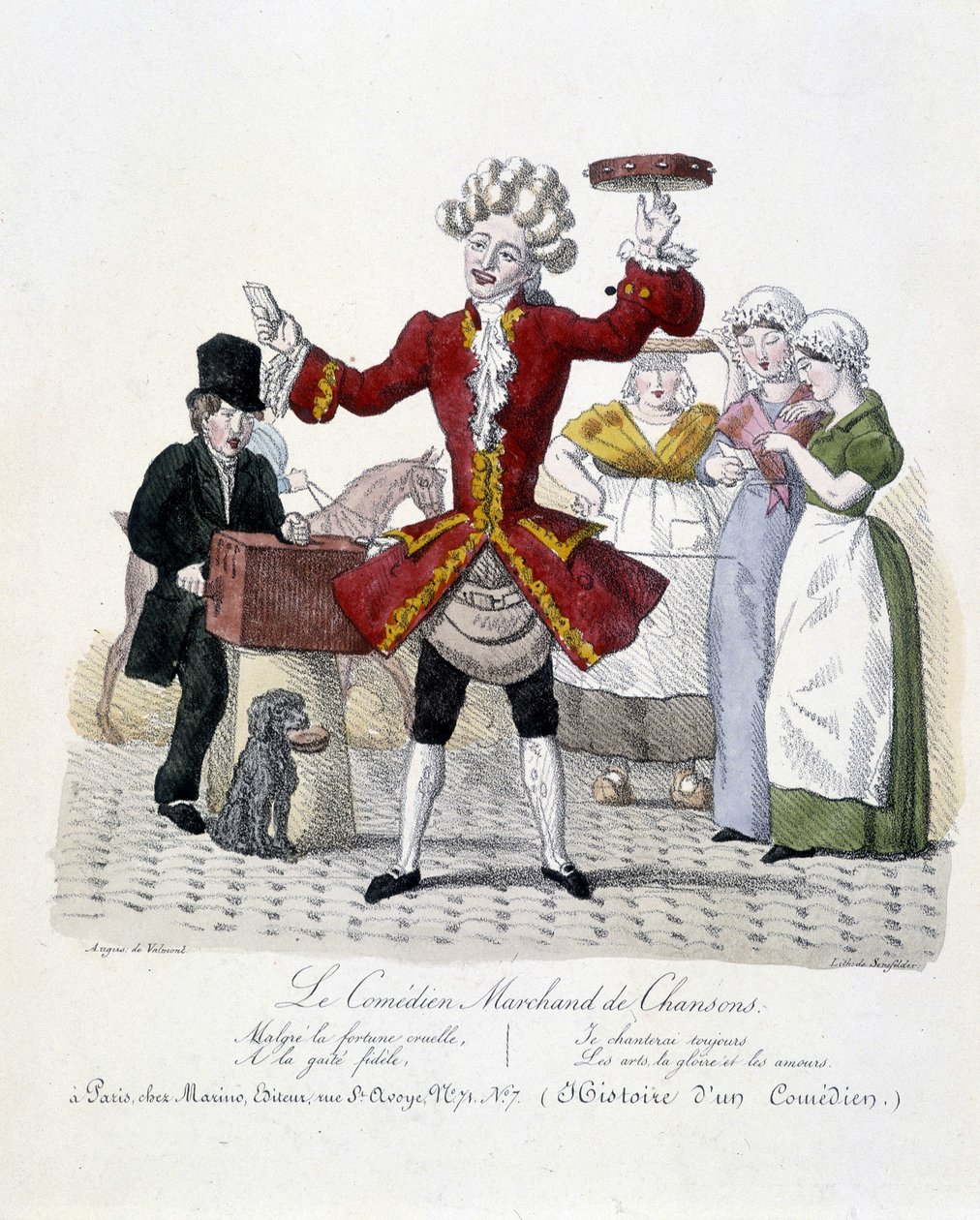 De liedhandelaar komiek, ca. 1820 door Unknown artist