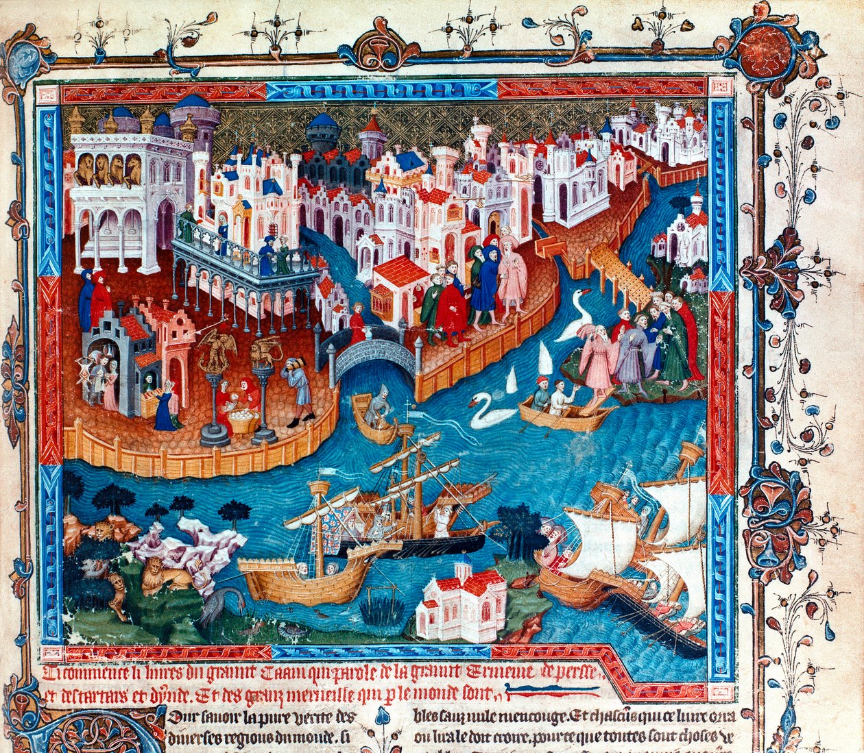 De Venetiaanse ontdekkingsreiziger Marco Polo verliet de stad Venetië met zijn vader en oom in 1271: hij ging naar het Verre Oosten en nam de Zijderoute door Unknown artist