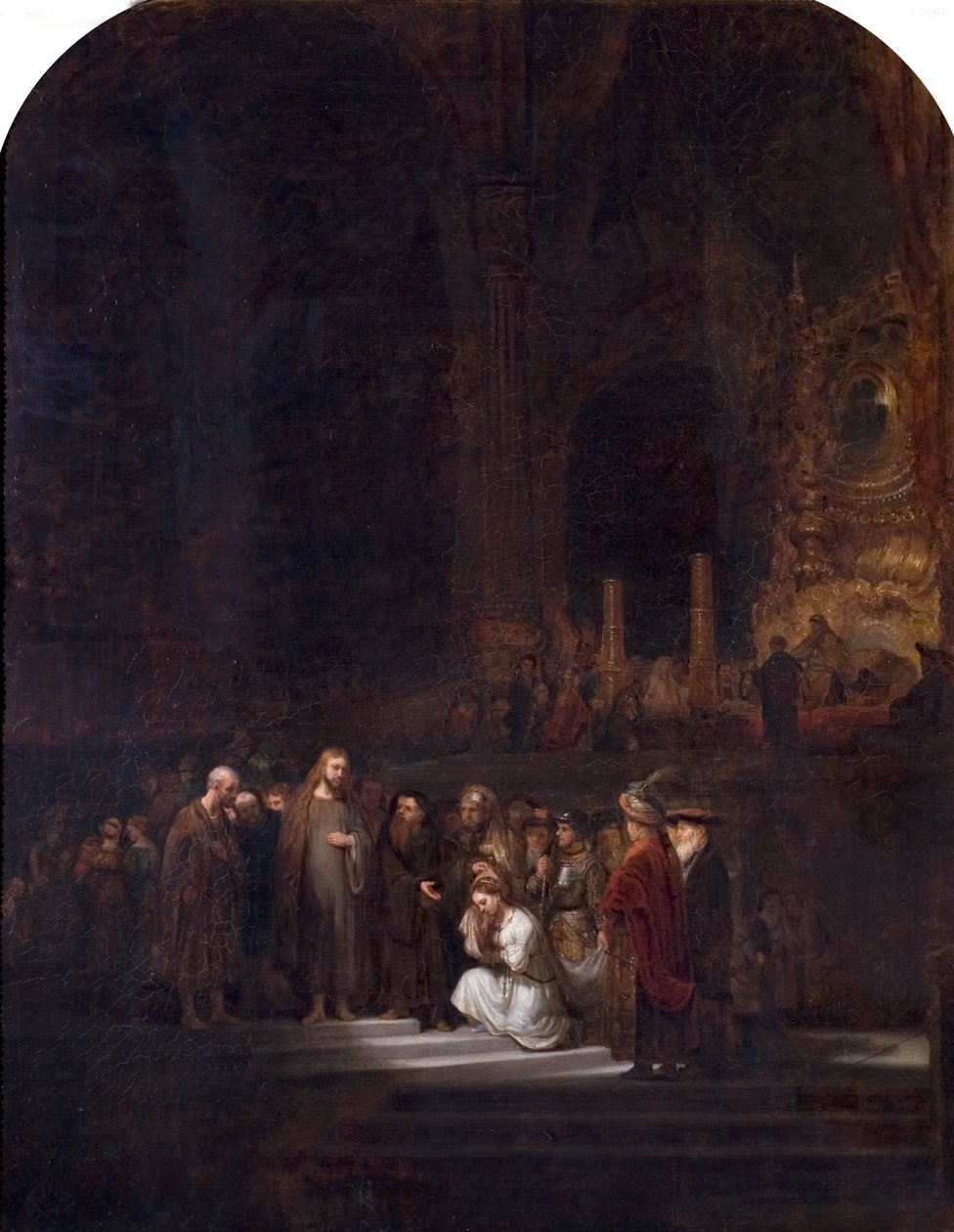 De vrouw betrapt op overspel (naar Rembrandt) door Unknown