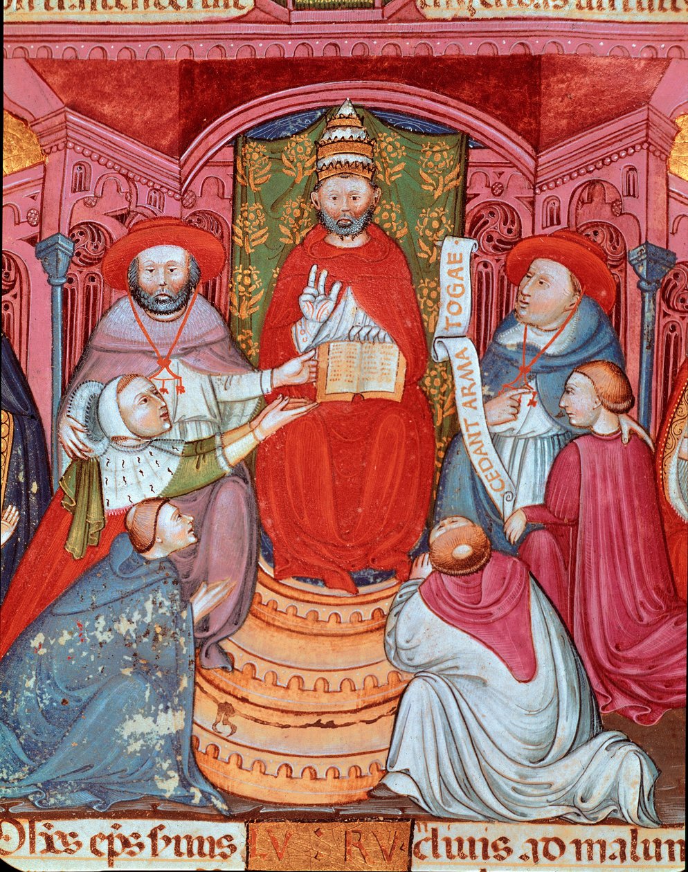 De tegenpaus Clemens VII (Robert de Genève) (1342-1394) die zijn wetten uitroept door Unknown artist